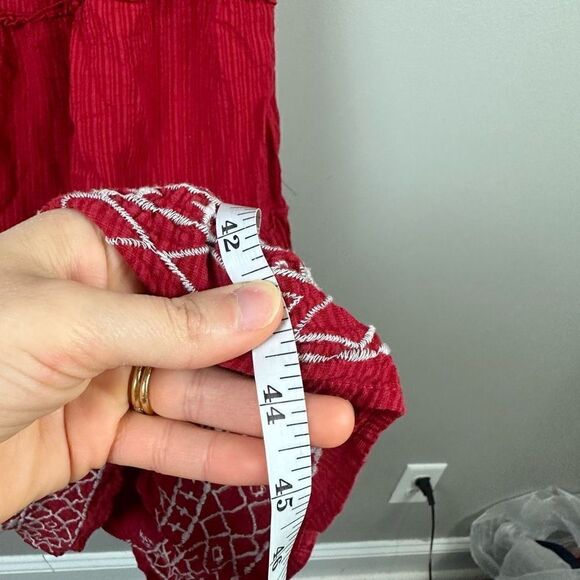 Knox Rose boho embroidered square neck ruffle shoulder tiered midi dress - Picture 8 of 13